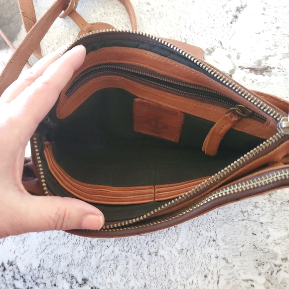 Harbour 2nd Cognac Leather Crossbody Bag with Buckle - Picture 8 of 15